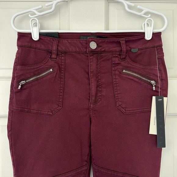 NWT TINSEL Leslie Cargo skinny pants size 8 / 29 red purple burgundy STITCHFIX - Picture 3 of 6